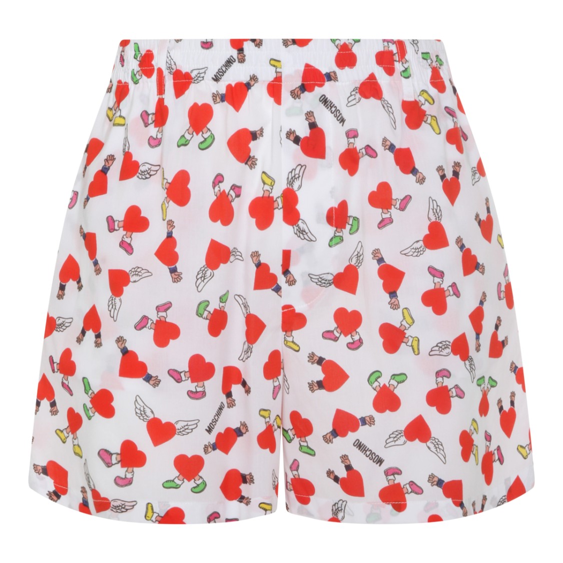 Moschino White Shorts With Playful Heart Motif