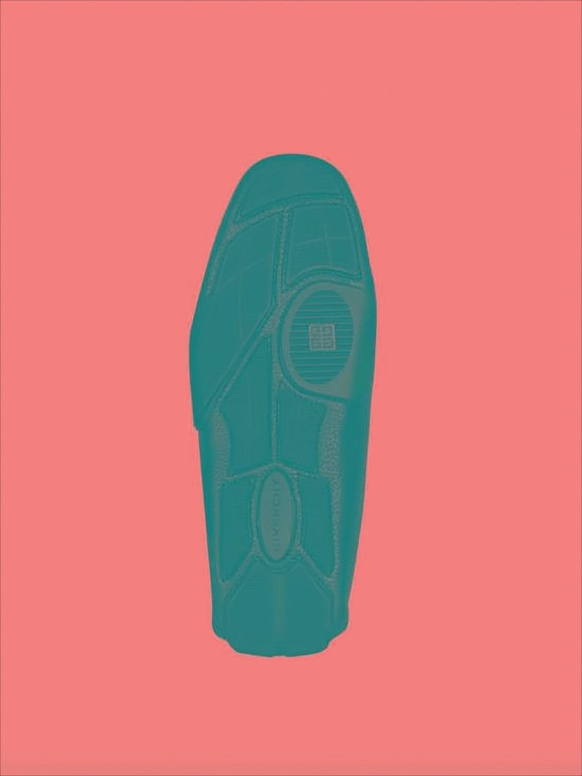 Givenchy Textured Calf Leather Loafers With Rounded Toe And Embossed Logo