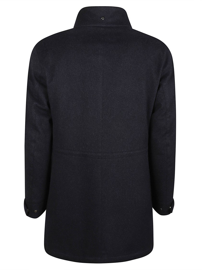 Montecore Black High Collar Virgin Wool Down Coat