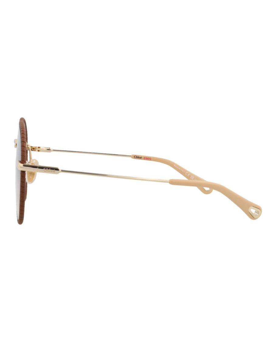 Chloé Aviator-Frame Metal Sunglasses