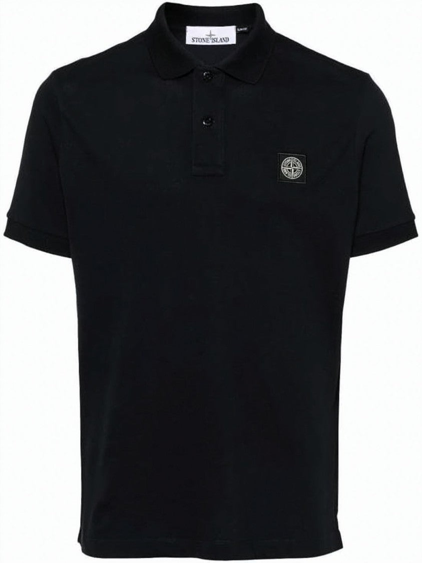 Stone Island Solid Black Polo Shirt