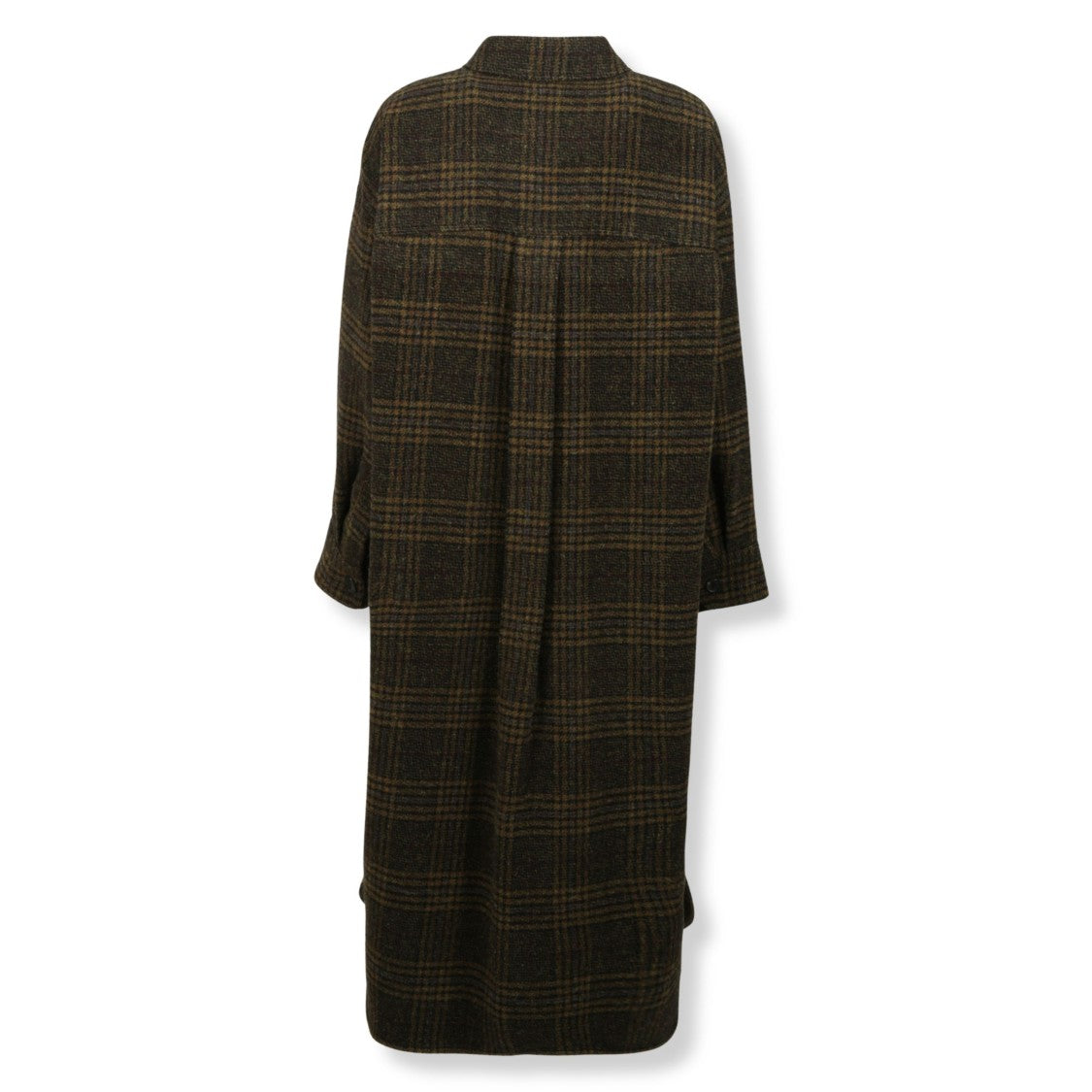 Isabel Marant Étoile Plaid Long Coat With Classic Shirt Collar