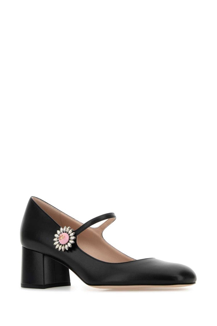 Valentino Garavani Black Leather Preshoes Pumps