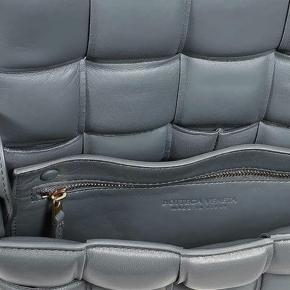 Bottega Veneta Quilted Grey Padded Shoulder Bag By Bottega Veneta