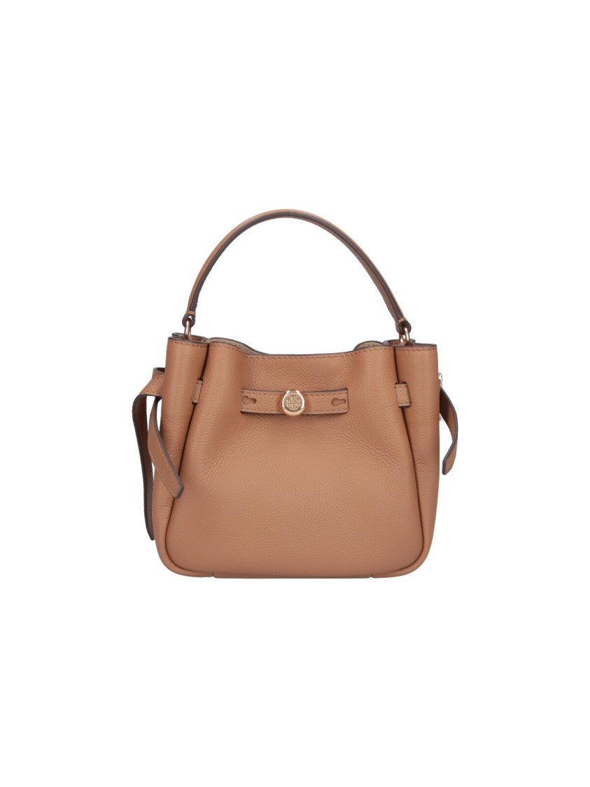 Tory Burch Beige Romy Mini Leather Bucket Bag
