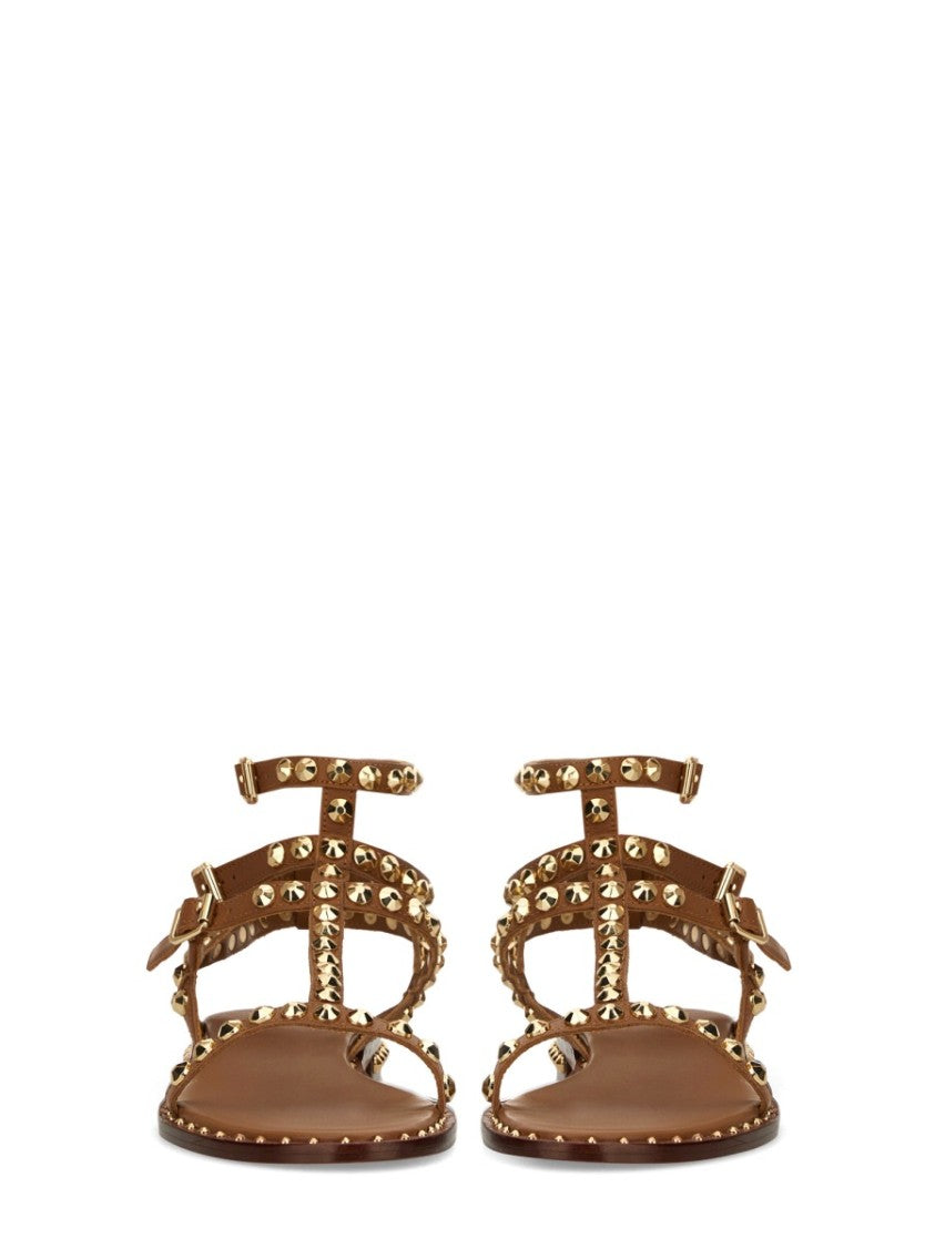 Ash Play Calfskin Studded Flat Sandals