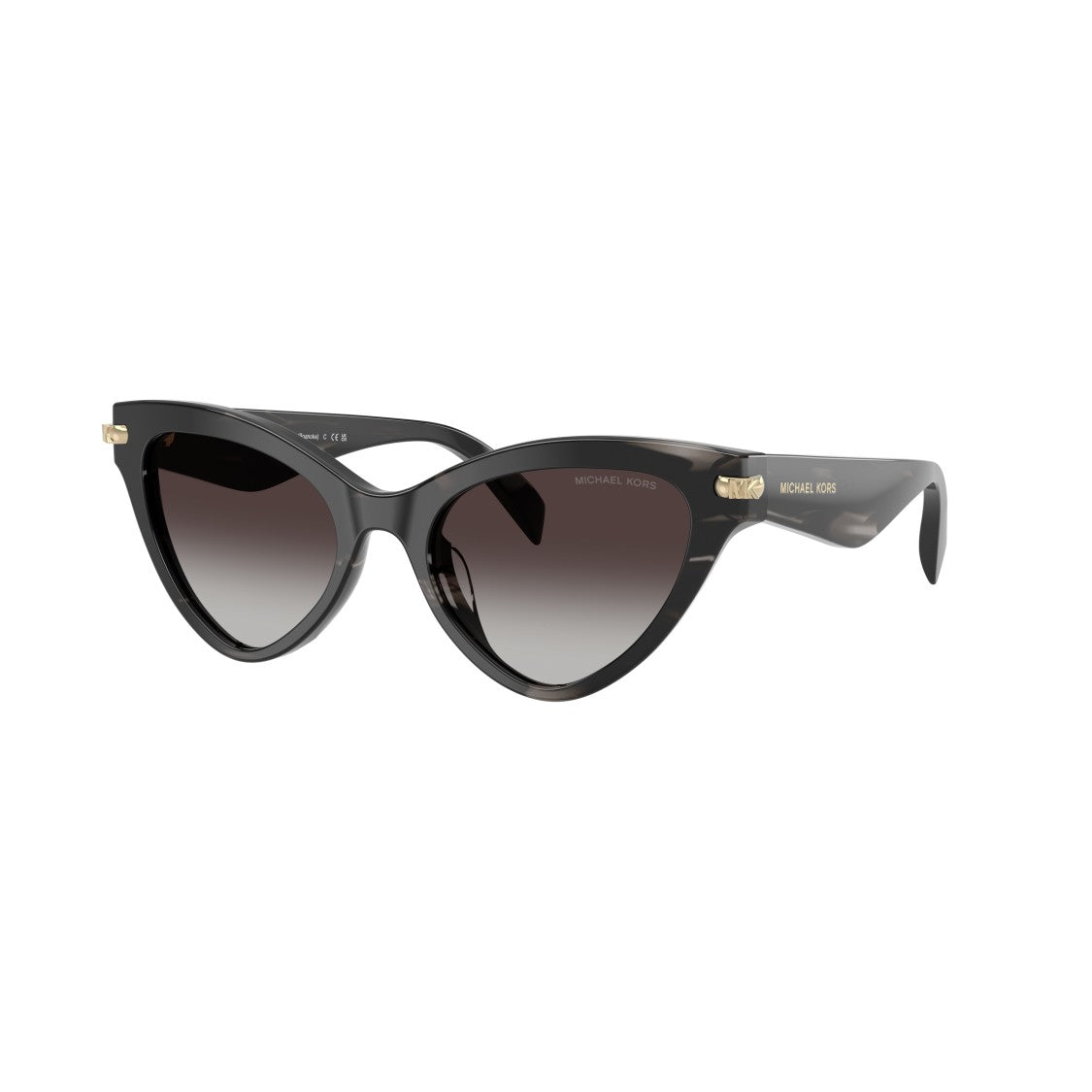Michael Kors 0Mk2259u Cat-Eye Sunglasses With Glossy Black Acetate Frame