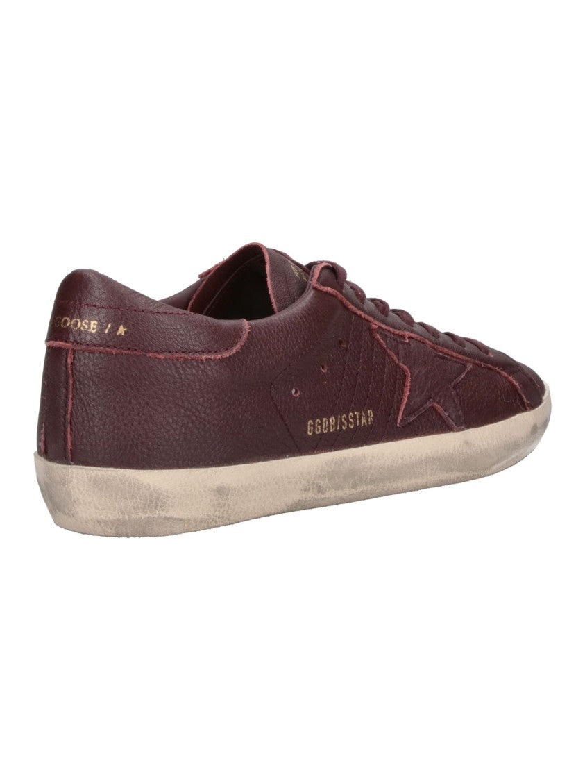 Golden Goose Bordeaux Leather Super-Star Sneakers