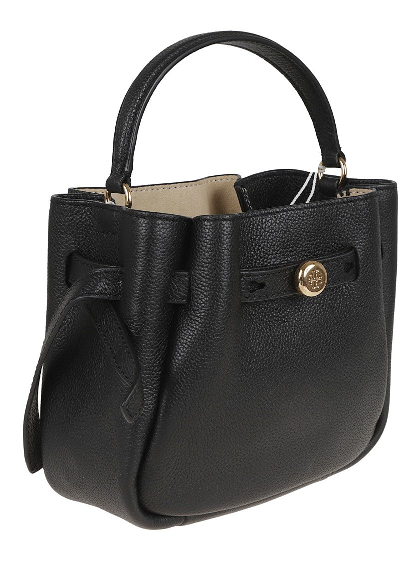 Tory Burch Textured Black Leather Shoulder Bag