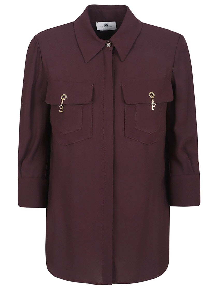 Elisabetta Franchi Compact-Weave Viscose Georgette Shirt