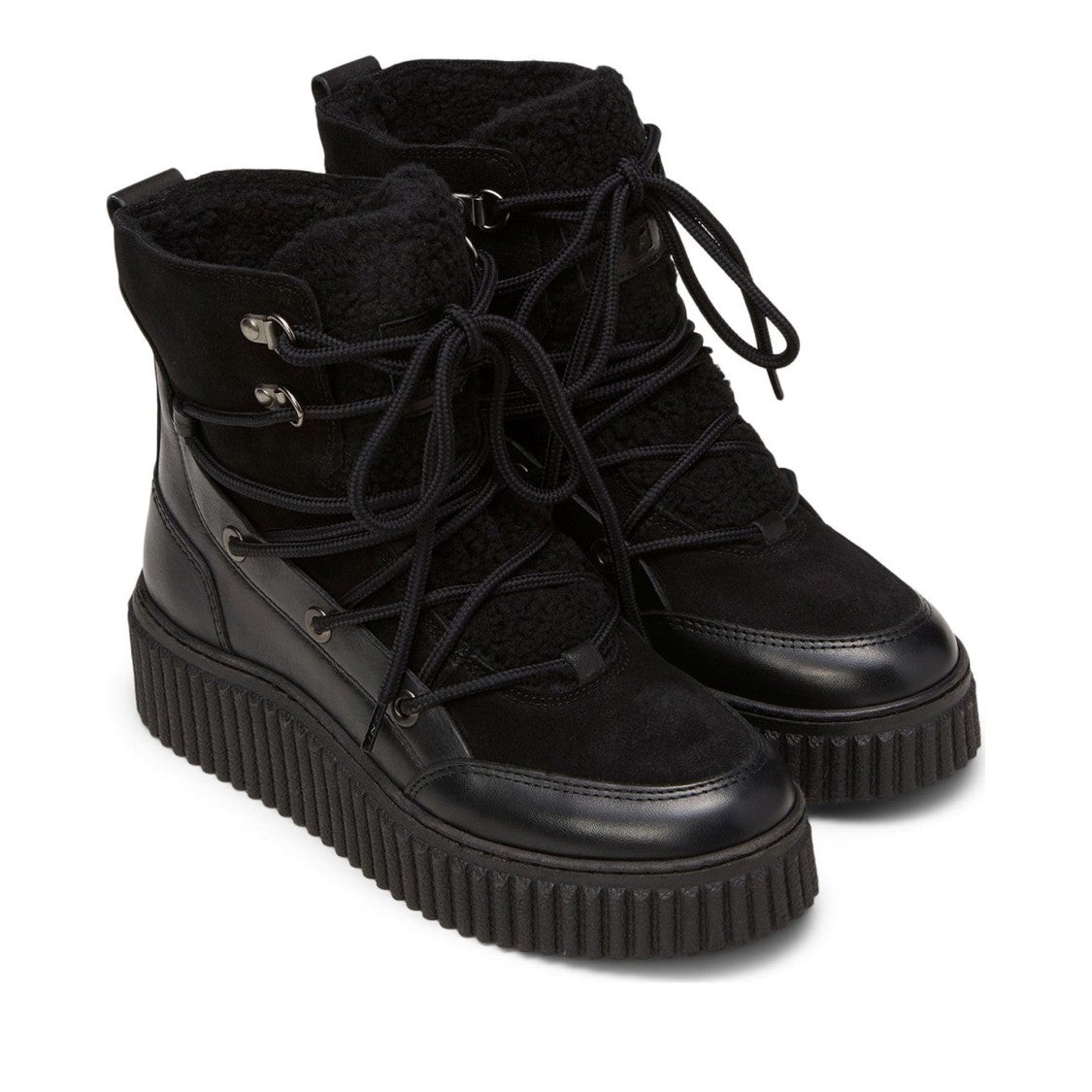 Marc O'polo Black Mo.Bianca N33a Leather Lace-Up Boots
