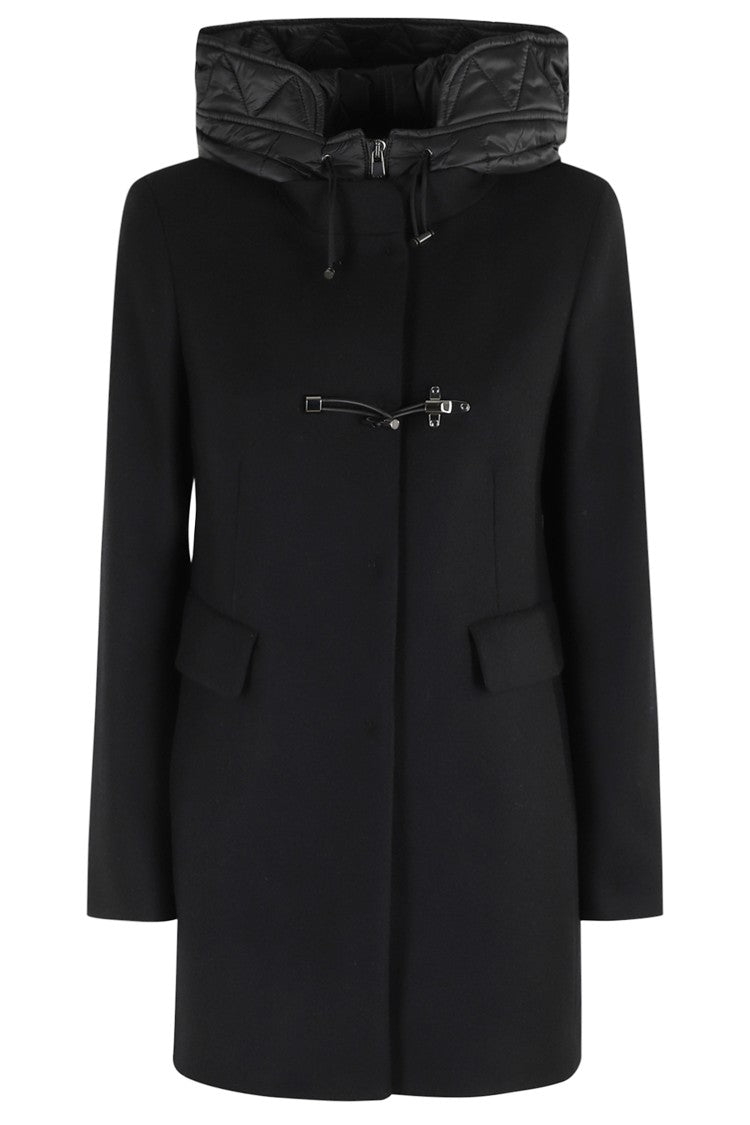 Fay Cap-Style Hooded Coat With Innovative Closure