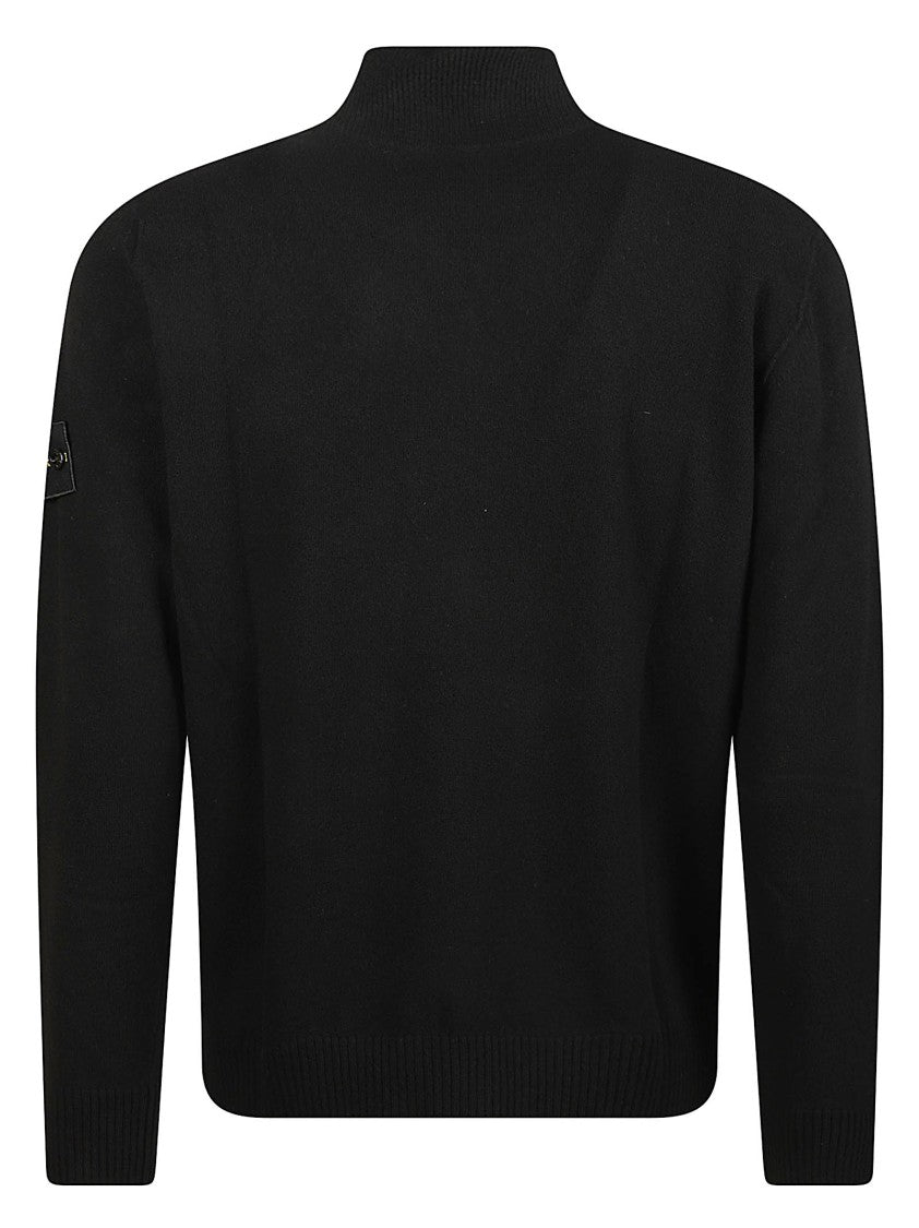 Stone Island Rws High Collar Full-Zip Virgin Wool Sweater