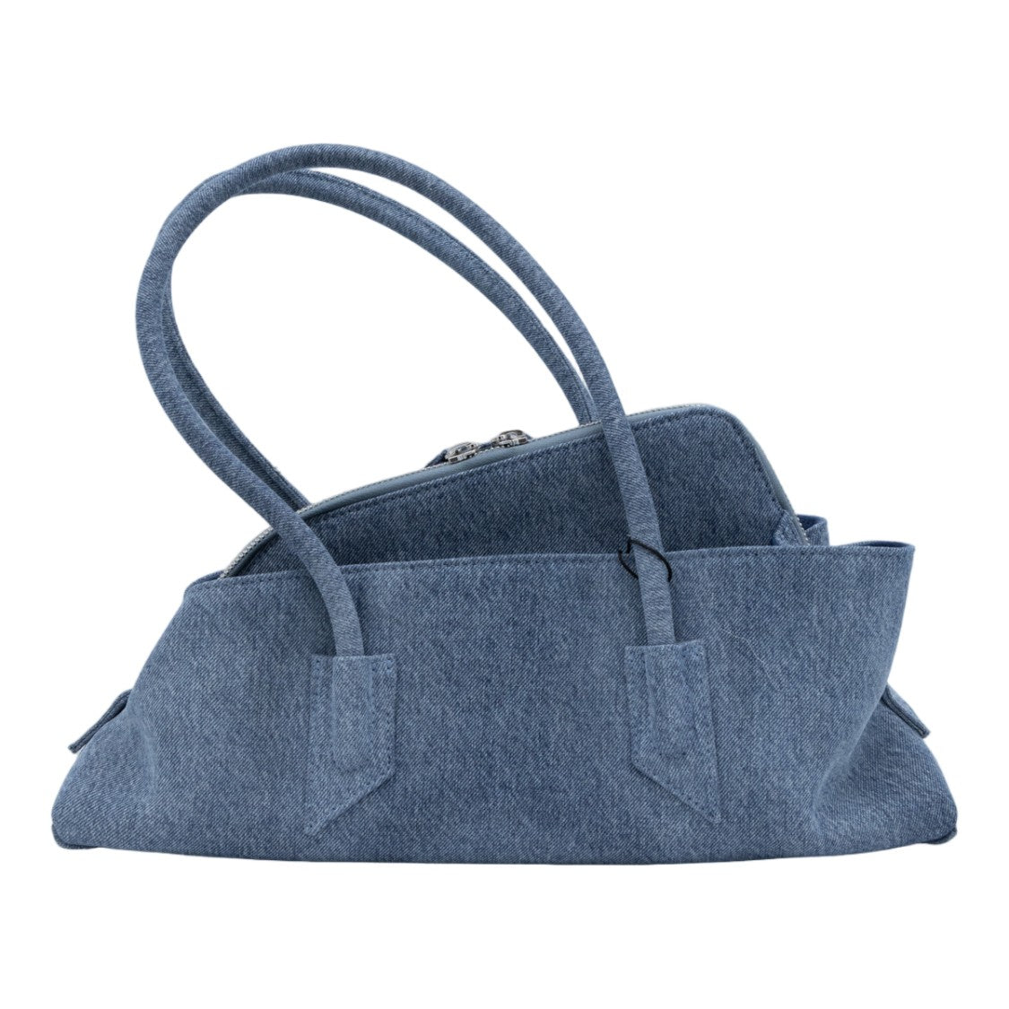 The Attico Structured Denim Zippered Shoulder Bag