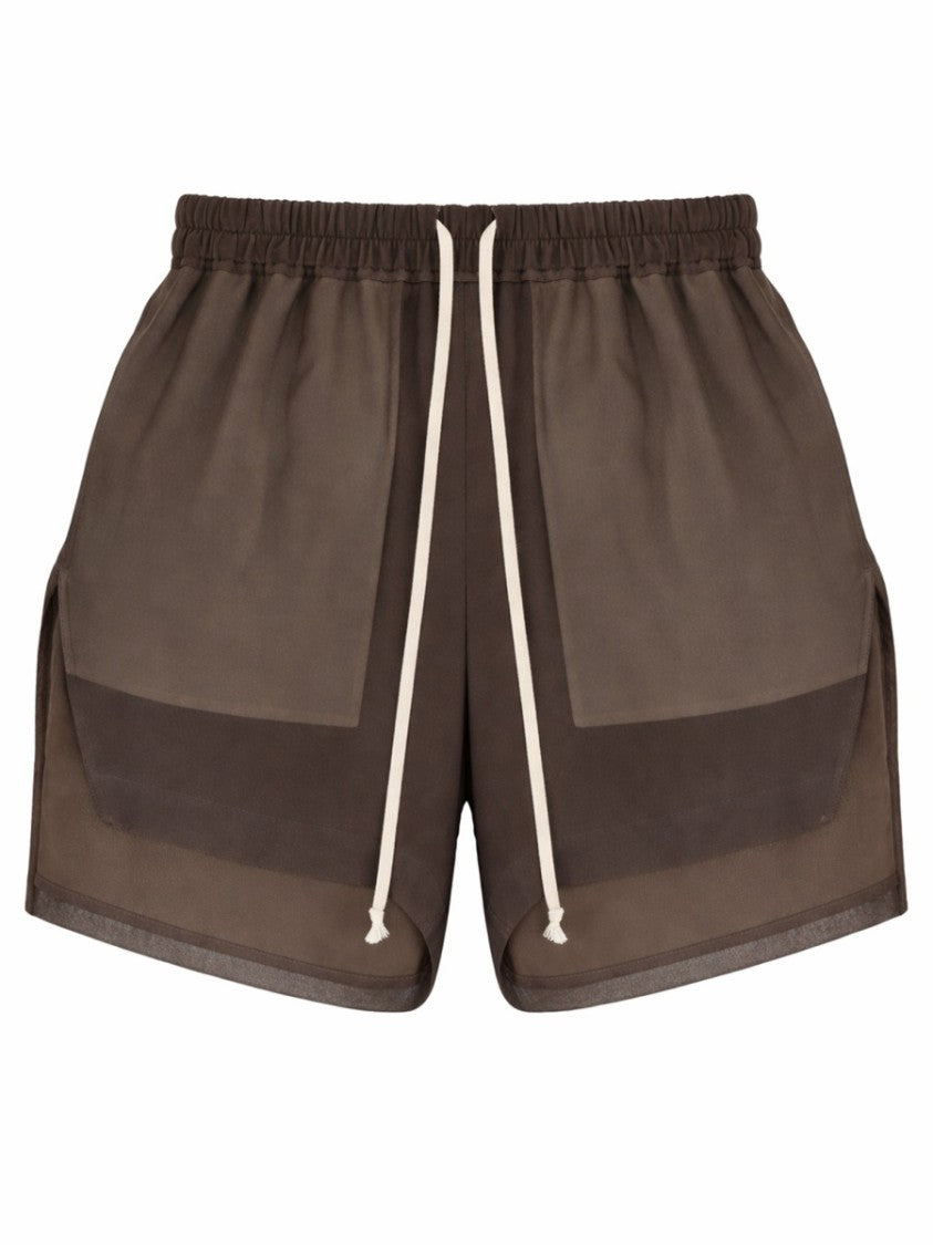 Rick Owens Brown Boxers Silk Semi-Sheer Shorts
