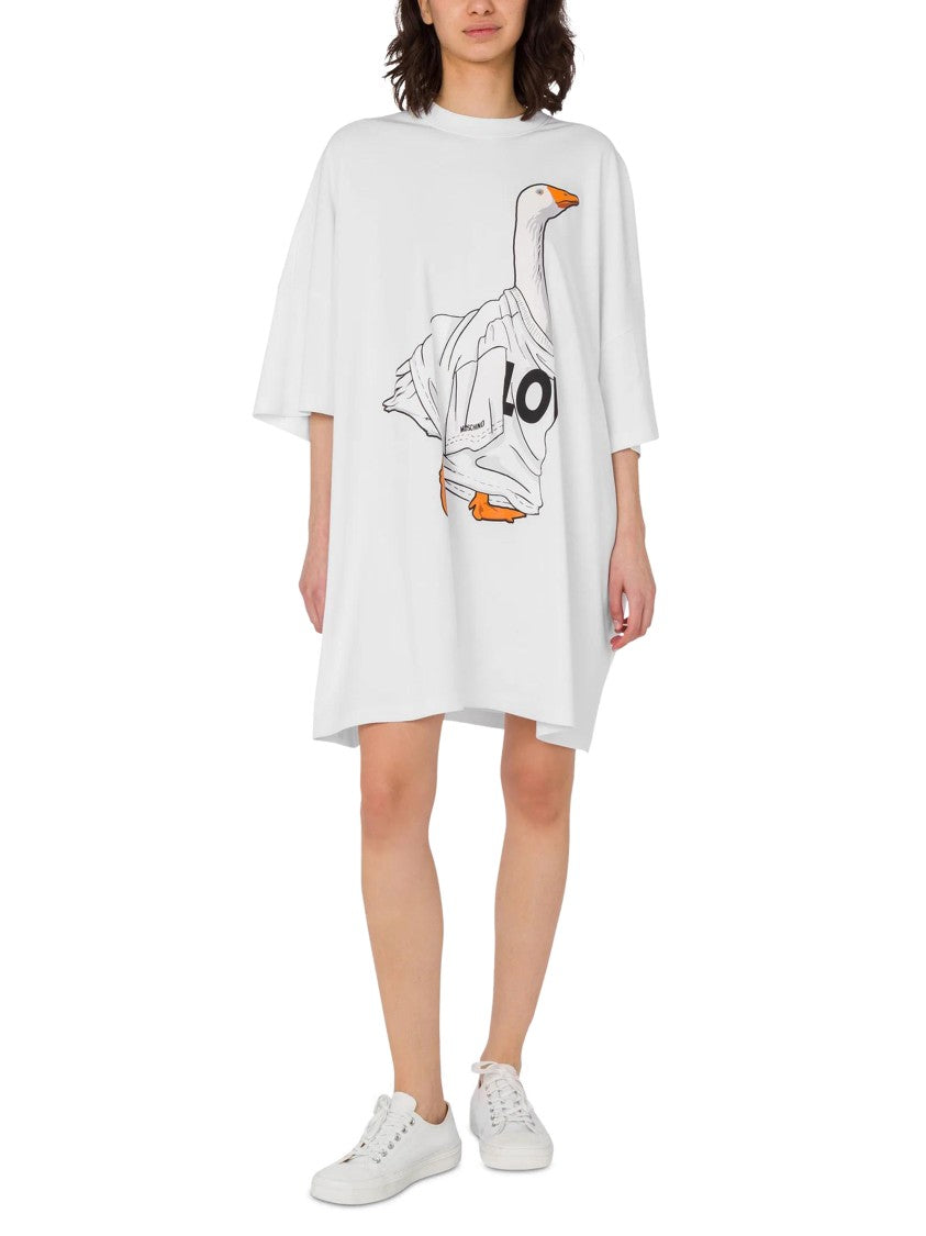 Moschino Classic Cotton Dress With Silhouette