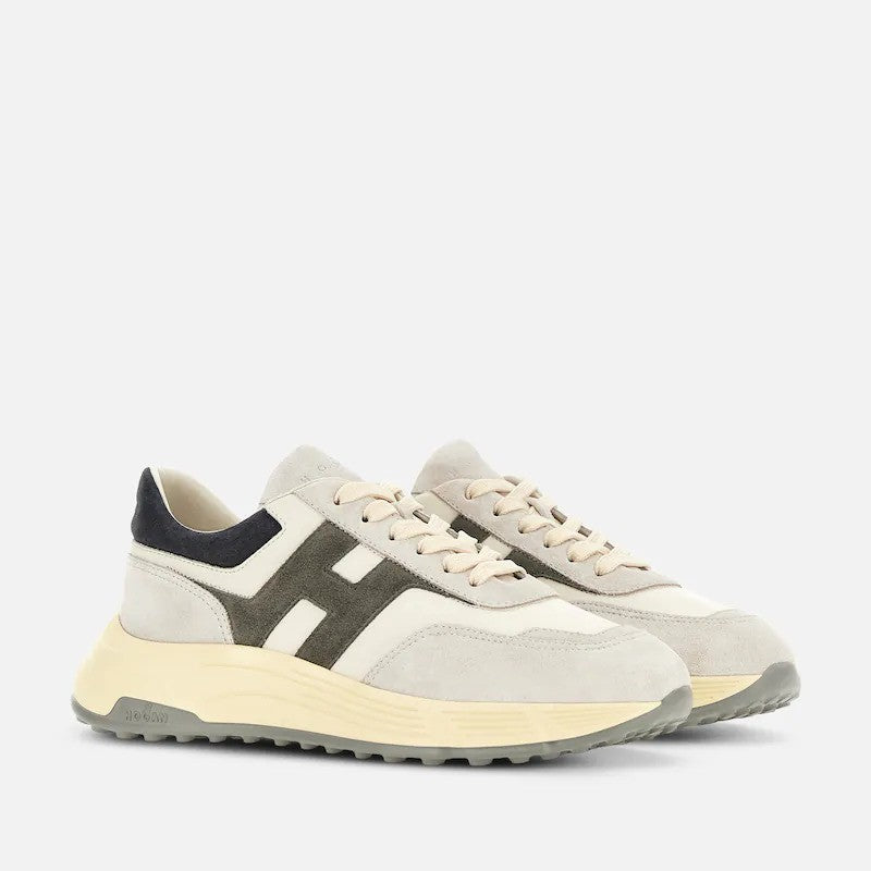 Hogan Suede Leather Chunky Cream Sole Sneakers