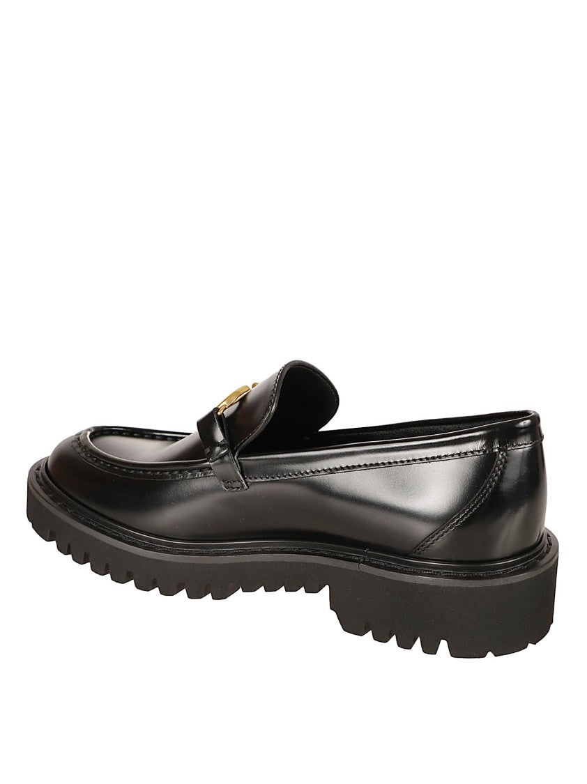 Valentino Garavani Flat Shoes With Gold Buckle Detail