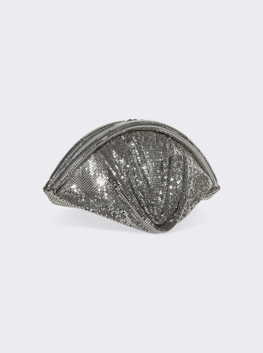 Rabanne Mesh Pochette Large Evening Clutch Silver