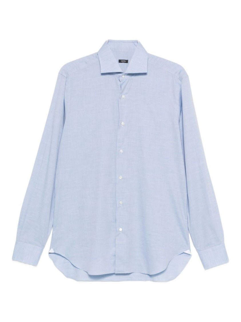 Barba Long-Sleeve Button-Up Shirt With Pointed Collar