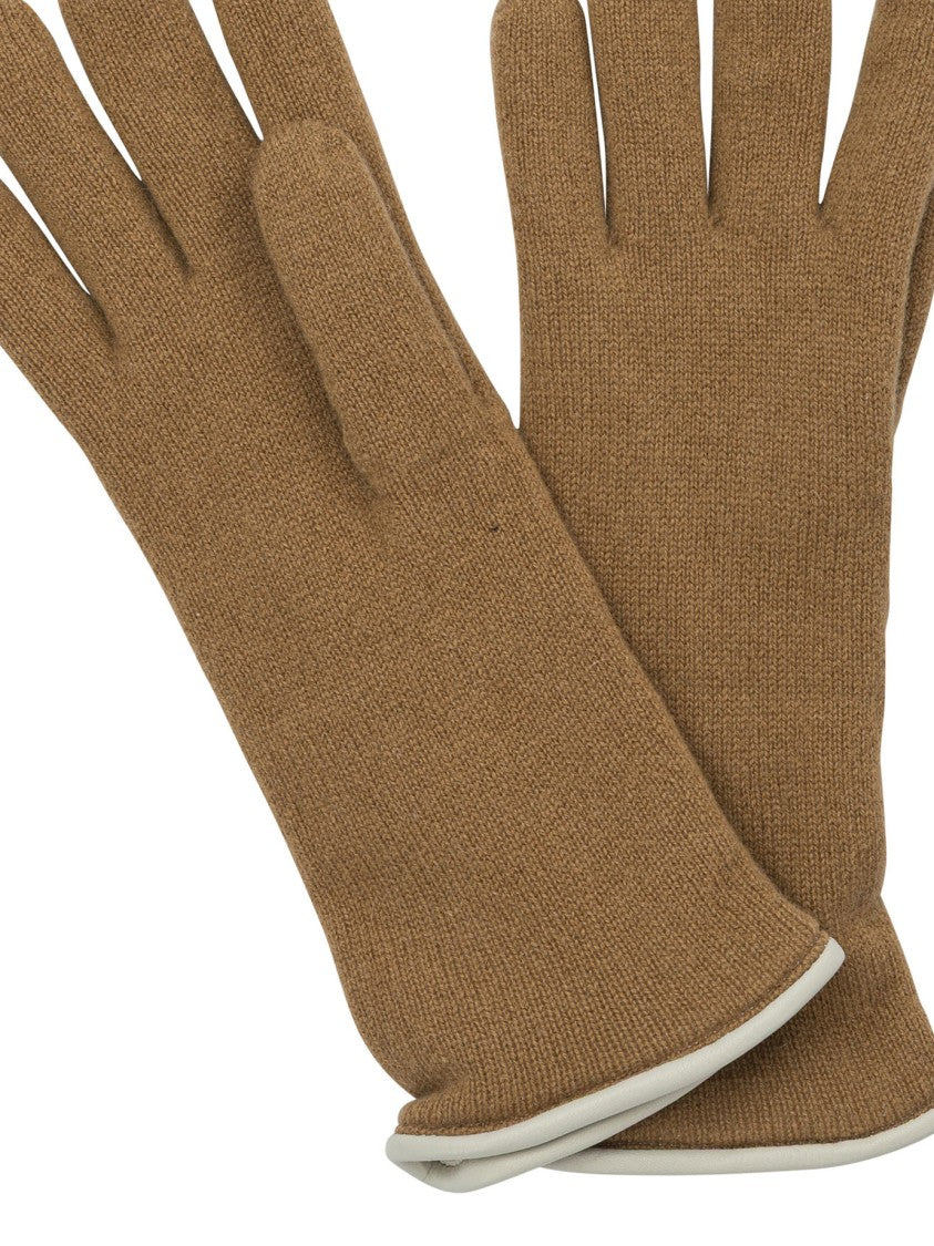 Restelli Double-Layered Cashmere Gloves With Nappa Leather Trim
