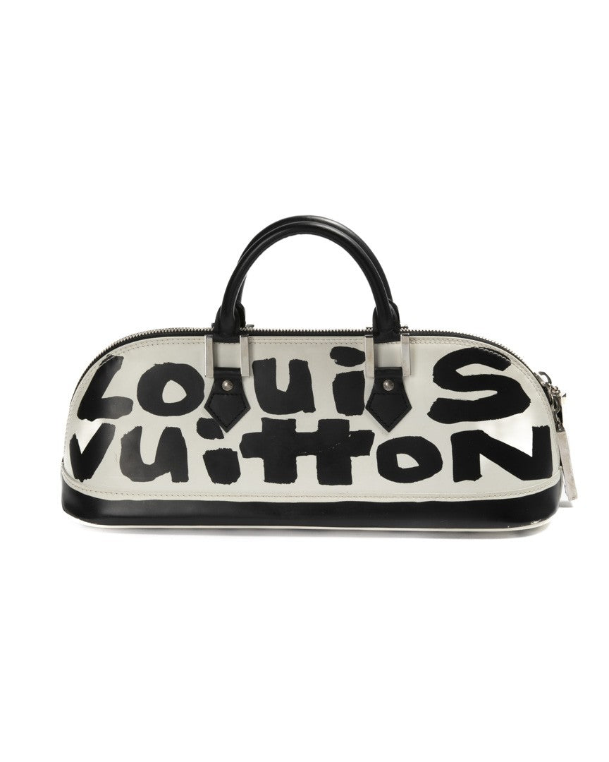 Louis Vuitton White Alma Horizontal Pm Graffiti Leather Shoulder Bag