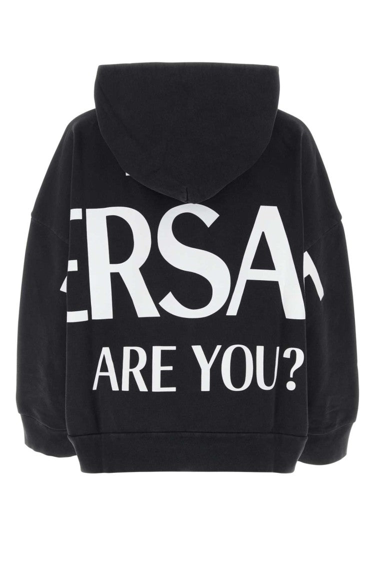 Versace Black Cotton Oversize Sweatshirt