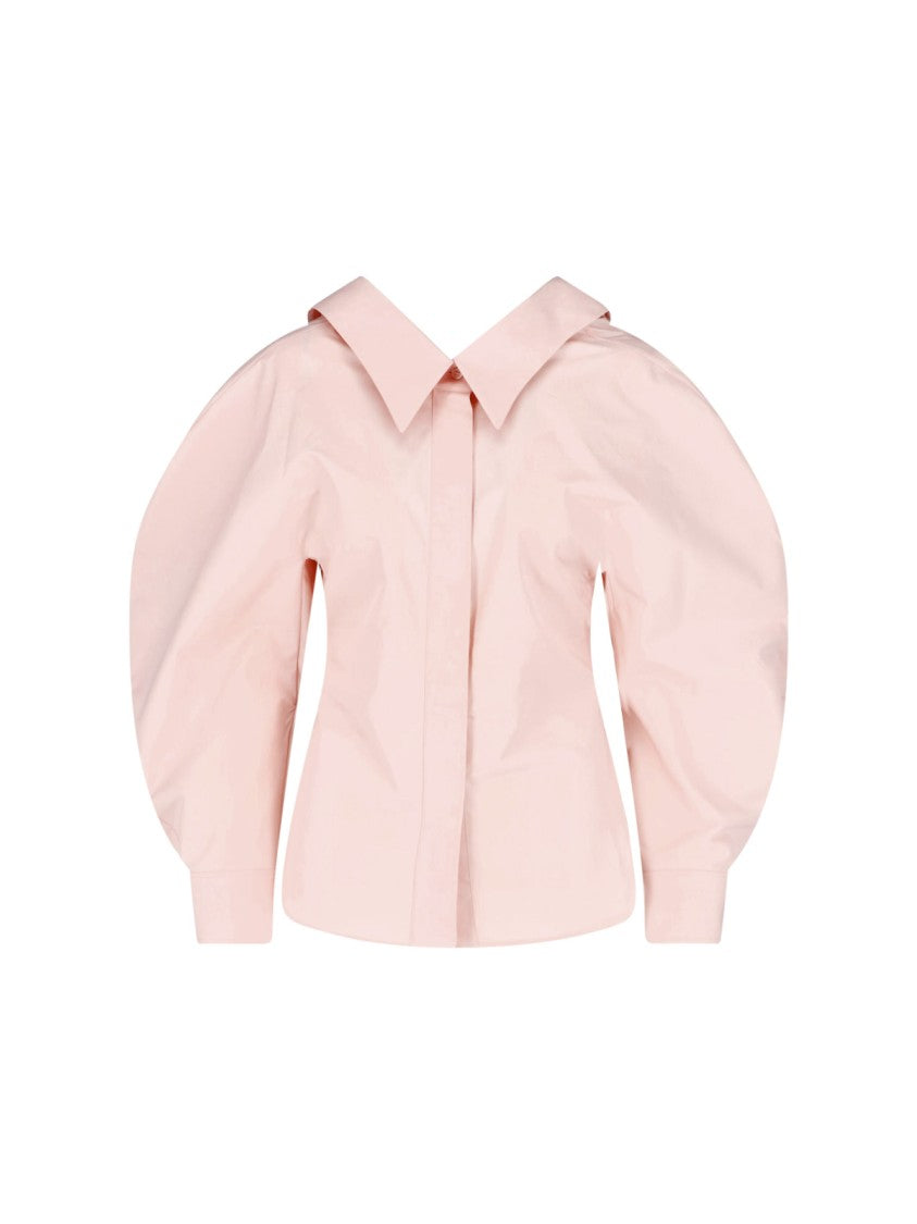 Givenchy Structured Pink Shirt With Puff Sleeves