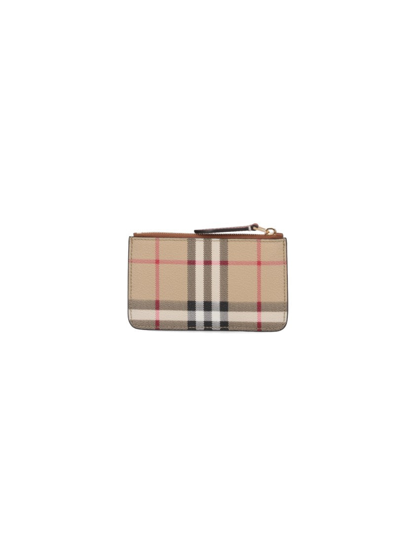 Burberry "Check" Zip Coin Purse - Beige