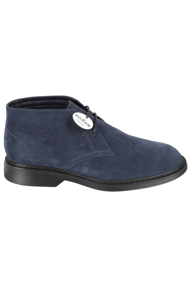 Hogan H576 Clark Suede Lace-Up Ankle Boot