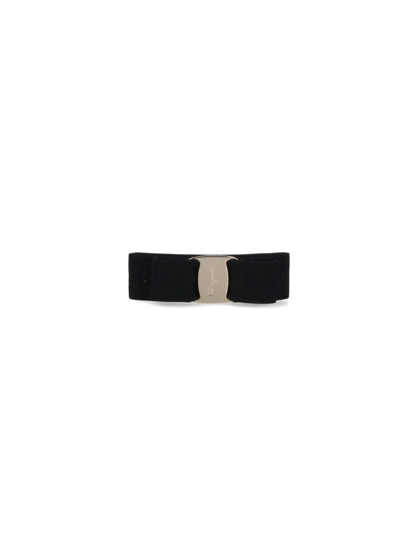 Ferragamo Black Vara Viscose Blend Hair Clip