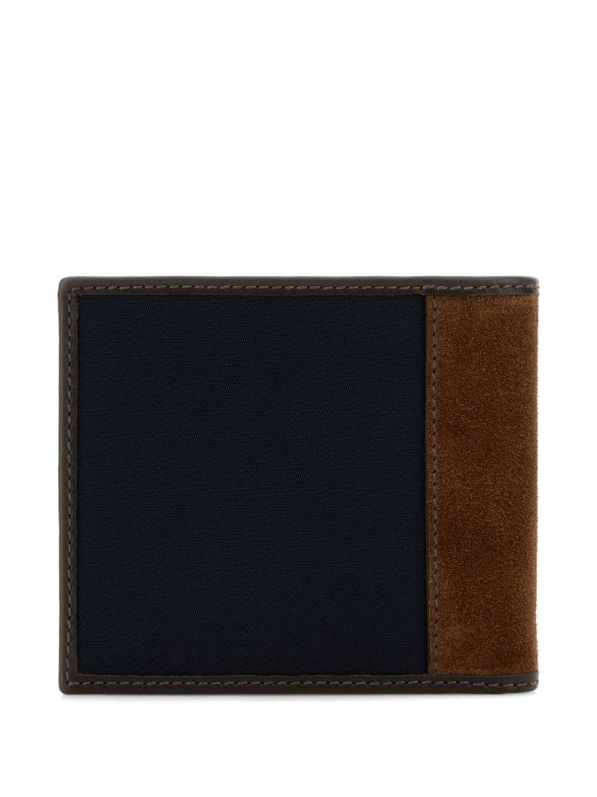 Prada Blue Wallet With Textured Accents And Logo Emblem
