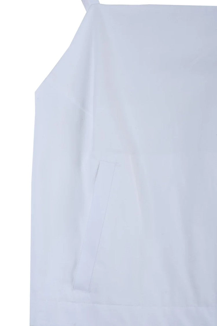 Sportmax Cropped Cotton Top With Zipper - White