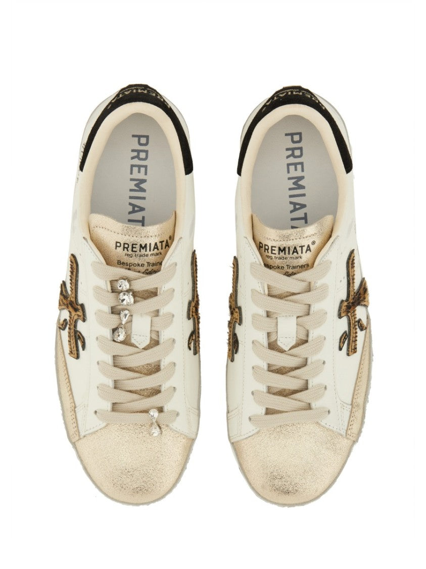 Premiata Low-Top Sneakers With Calf Leather And Vintage Detailing