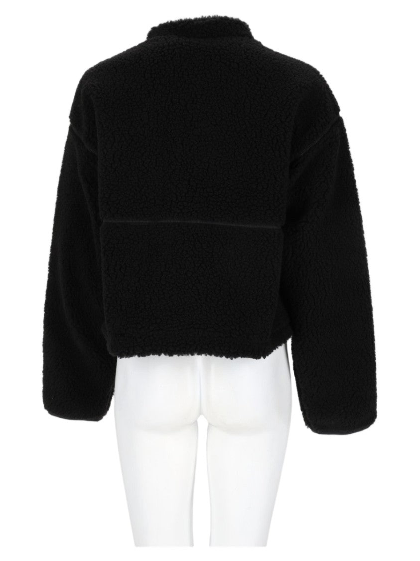 The North Face Black Cropped Boxy Fleece High Collar Jacket