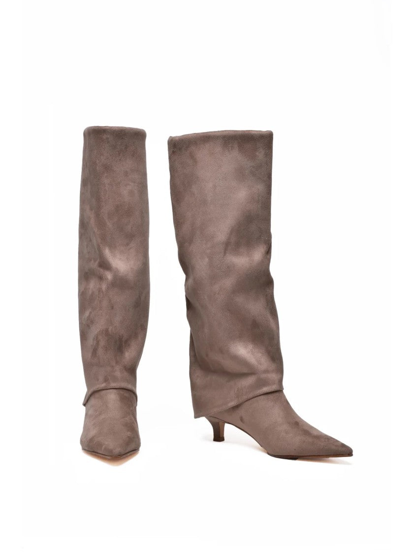 Steve Madden Taupe Polyurethane-Blend Slouchy Boots