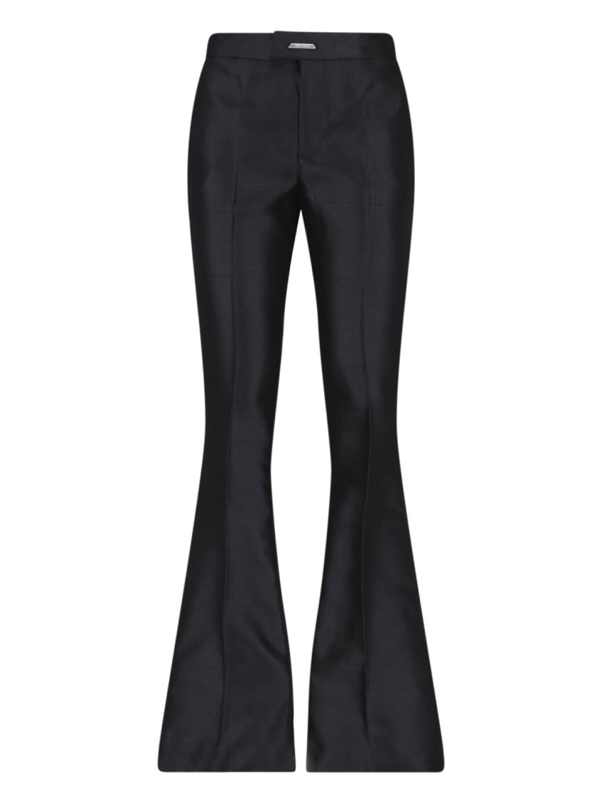 Dondup Black Silk Shantung Mid Rise Pants