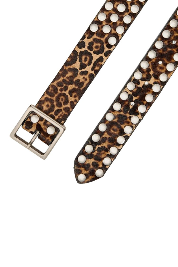 Golden Goose Animal Print Leather Belt