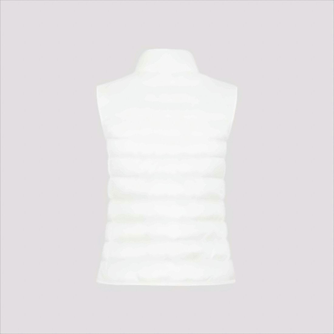 Moncler Quilted Sleeveless Vest With High Collar And Logo Patch