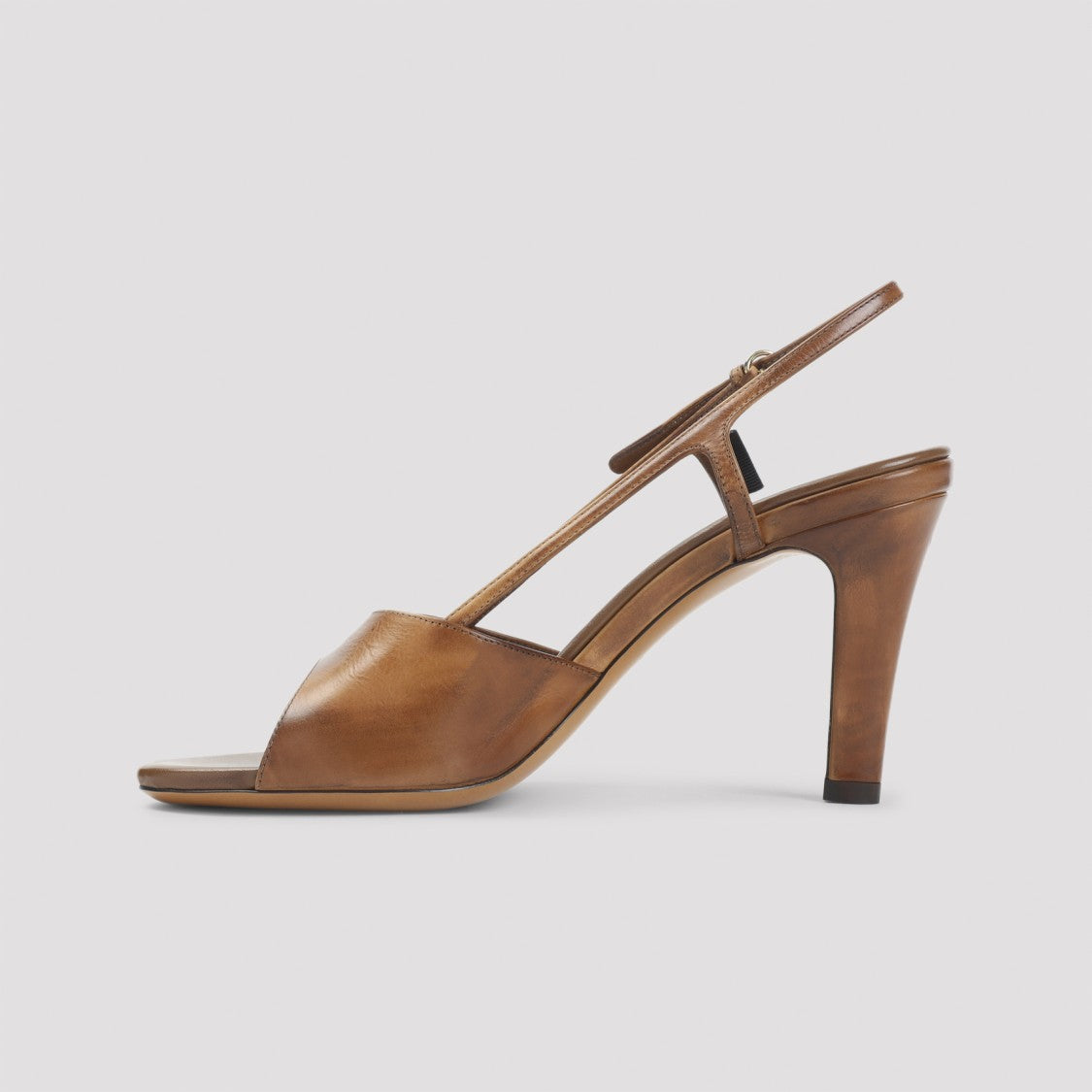 Miu Miu Open-Toe Brown Calf Leather Sandals With T-Strap Design