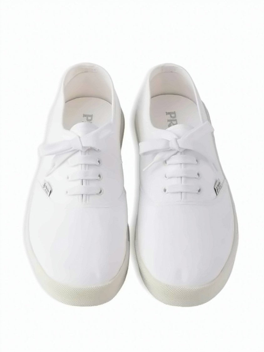 Prada Low-Top Sneakers In Smooth Cotton Fabric With Design
