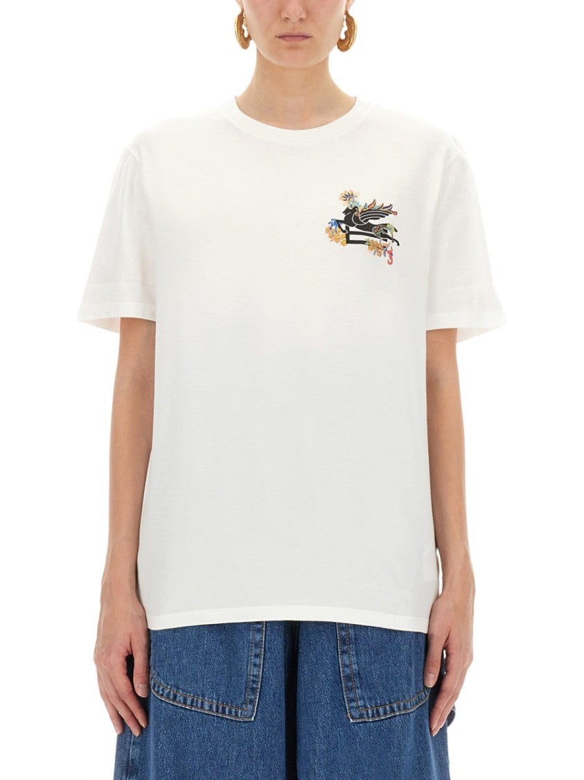 Etro Regular Fit T-Shirt With Pegasus Embroidery