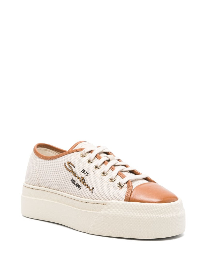 Santoni Casual White Trainers