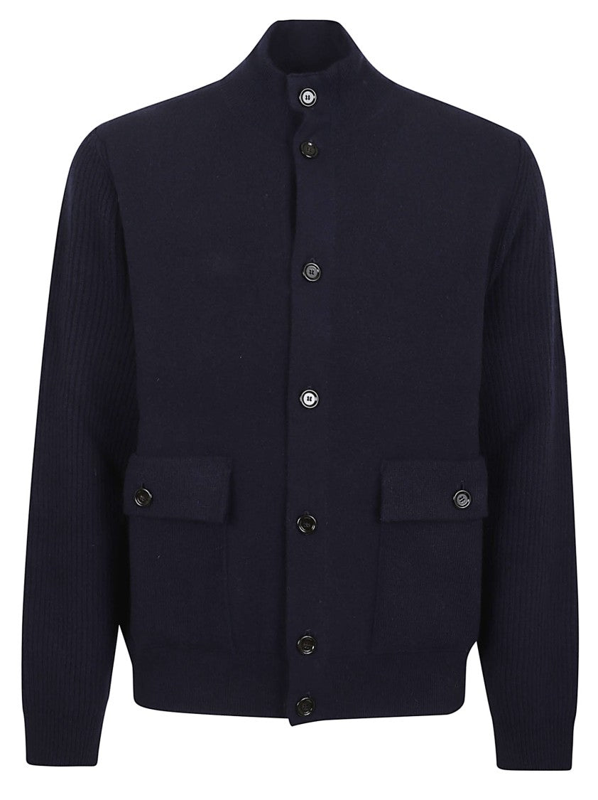 Lardini Plain Knit Jacket With Seven-Button Closure