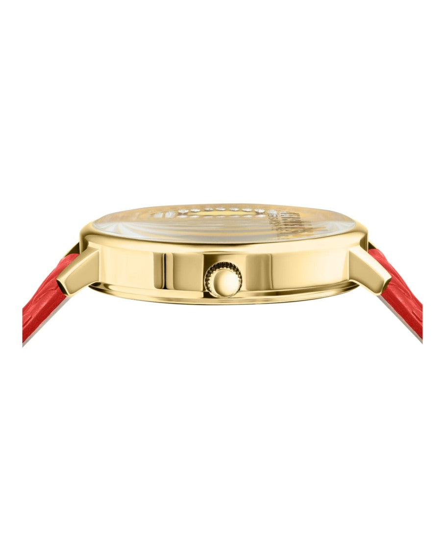 Versus Versace La Villette Crystal Leather Watch