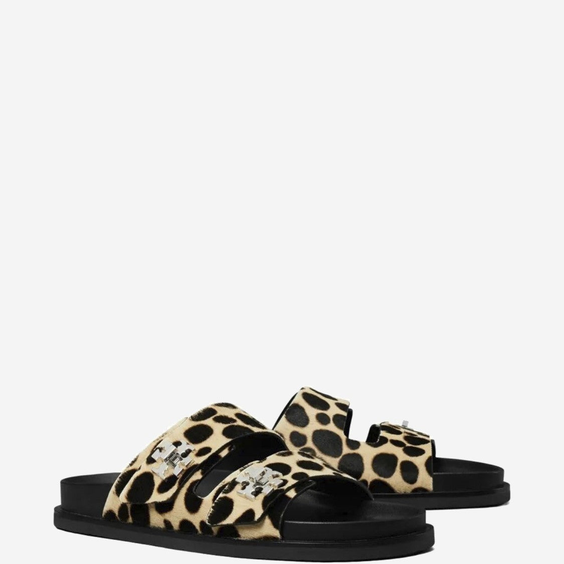 Tory Burch Slider Sandals With Leopadrata Pattern