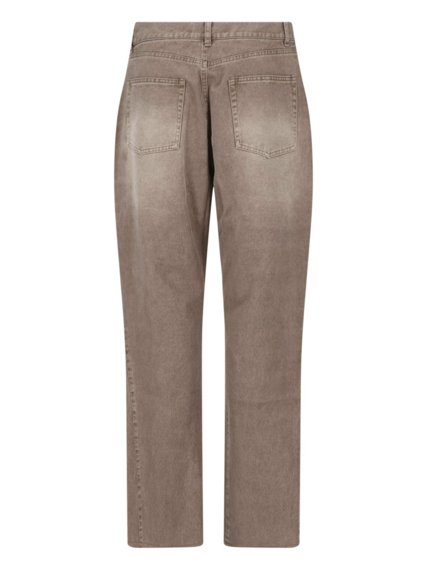 Tonywack Vintage-Washed Taupe Straight-Leg Pants
