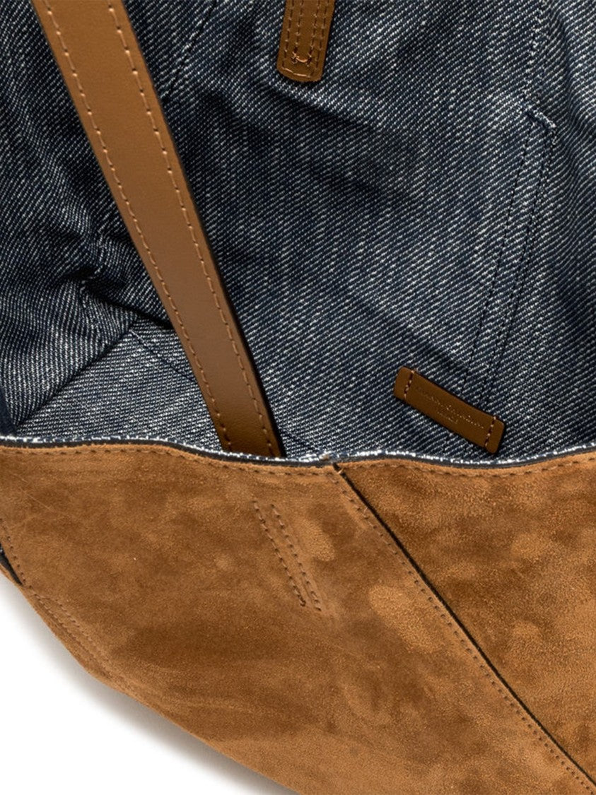 Gianni Chiarini Maya Structured Brown Suede Leather Tote