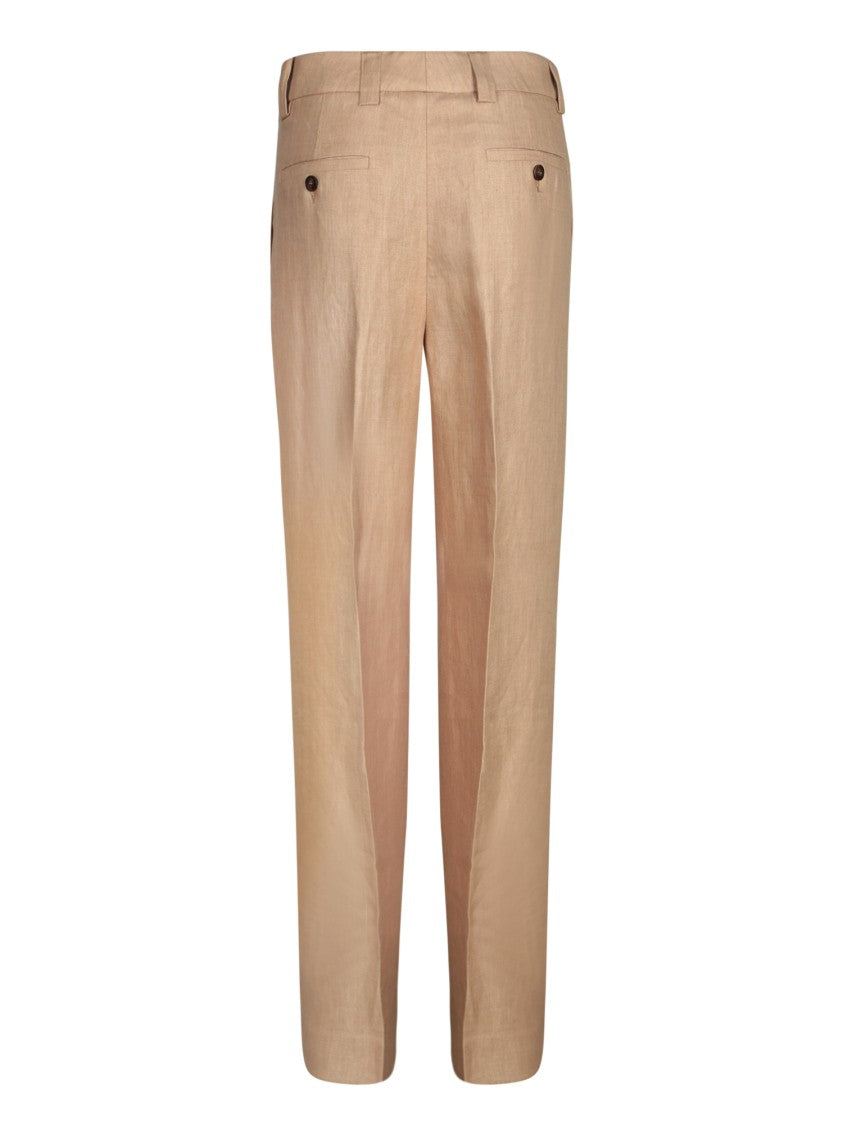 Incotex Tailored Beige Trousers With High Waist
