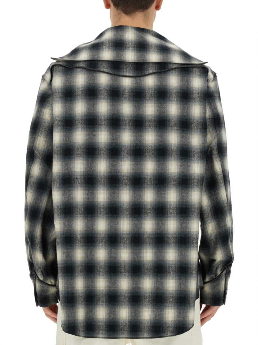 Aïe Hooded Cotton Plaid Shirt
